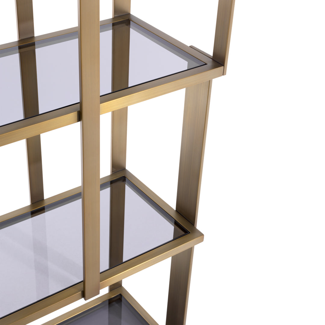 Eichholtz Wandkast Clio Brushed Brass Smoke Glass