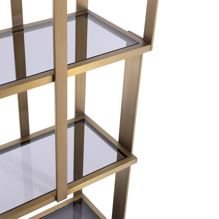 Eichholtz Wandkast Clio Brushed Brass Smoke Glass
