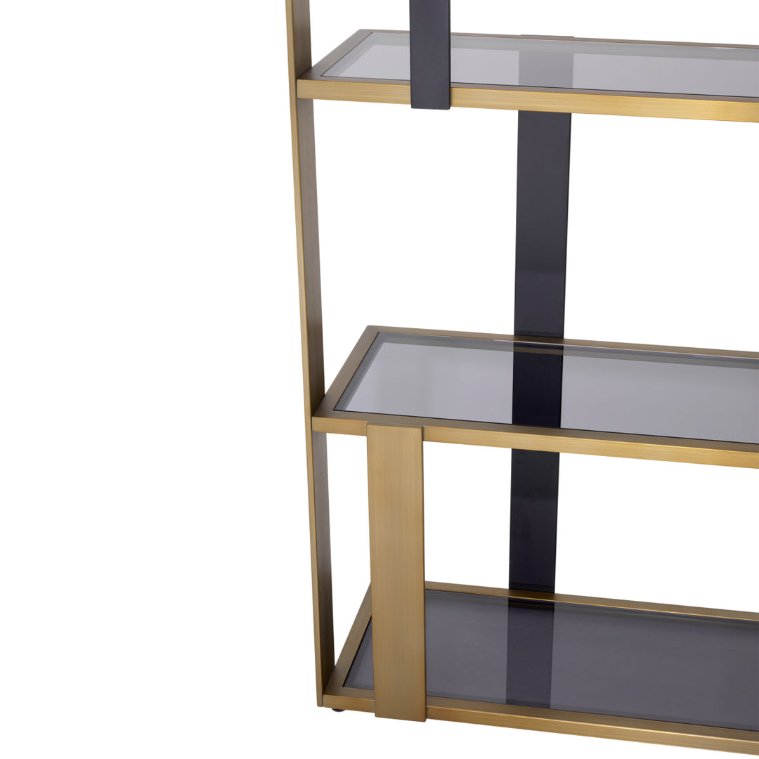 Eichholtz Wandkast Clio Brushed Brass Smoke Glass