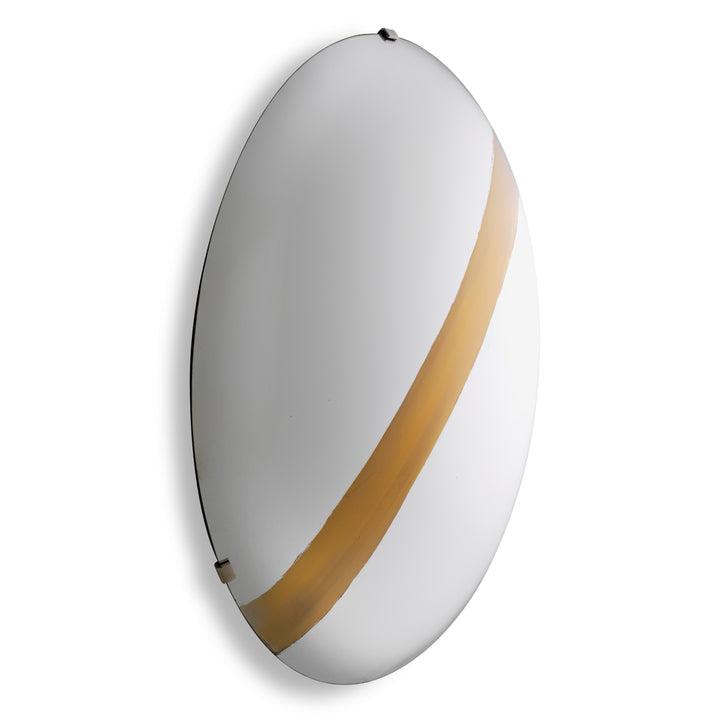 Eichholtz Wandobject Cleveland Convex Mirror Glass Gold Stripe