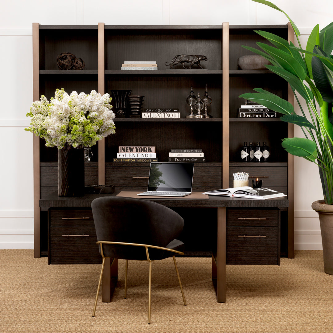 Eichholtz Bureau Canova Charcoal Grey Oak Medium Bronze