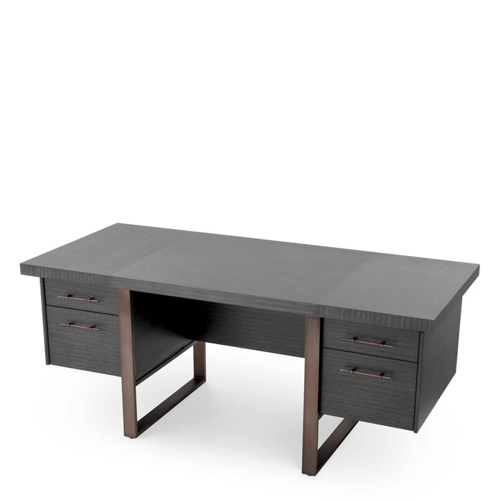 Eichholtz Bureau Canova Charcoal Grey Oak Medium Bronze