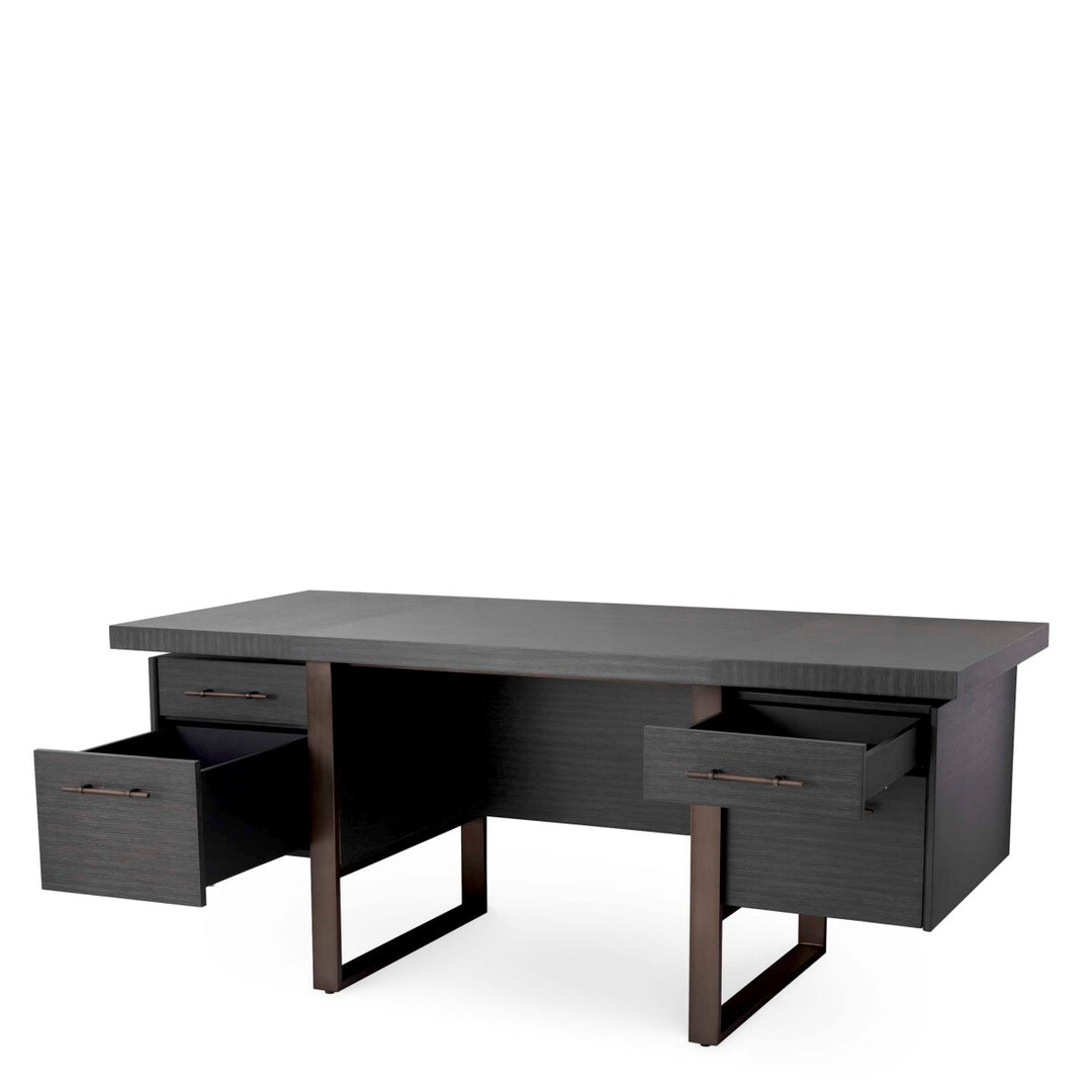 Eichholtz Bureau Canova Charcoal Grey Oak Medium Bronze