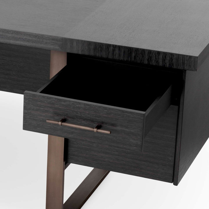 Eichholtz Bureau Canova Charcoal Grey Oak Medium Bronze