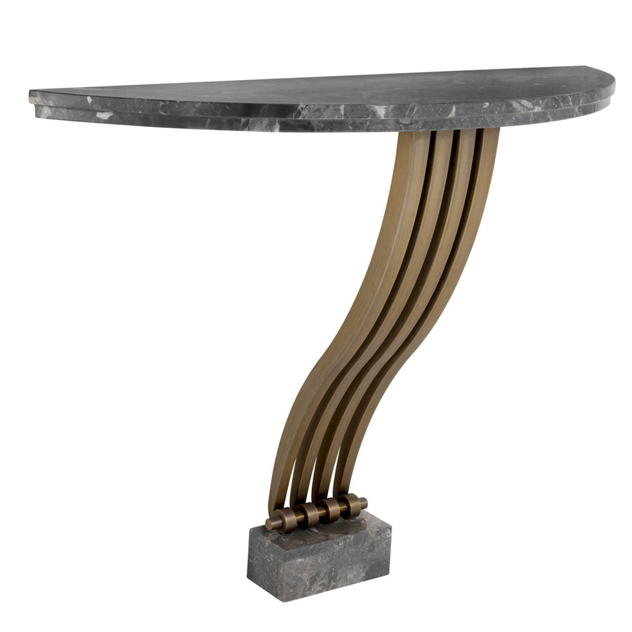 Eichholtz Consoletafel Renaissance Brushed Brass Grijs Marmer