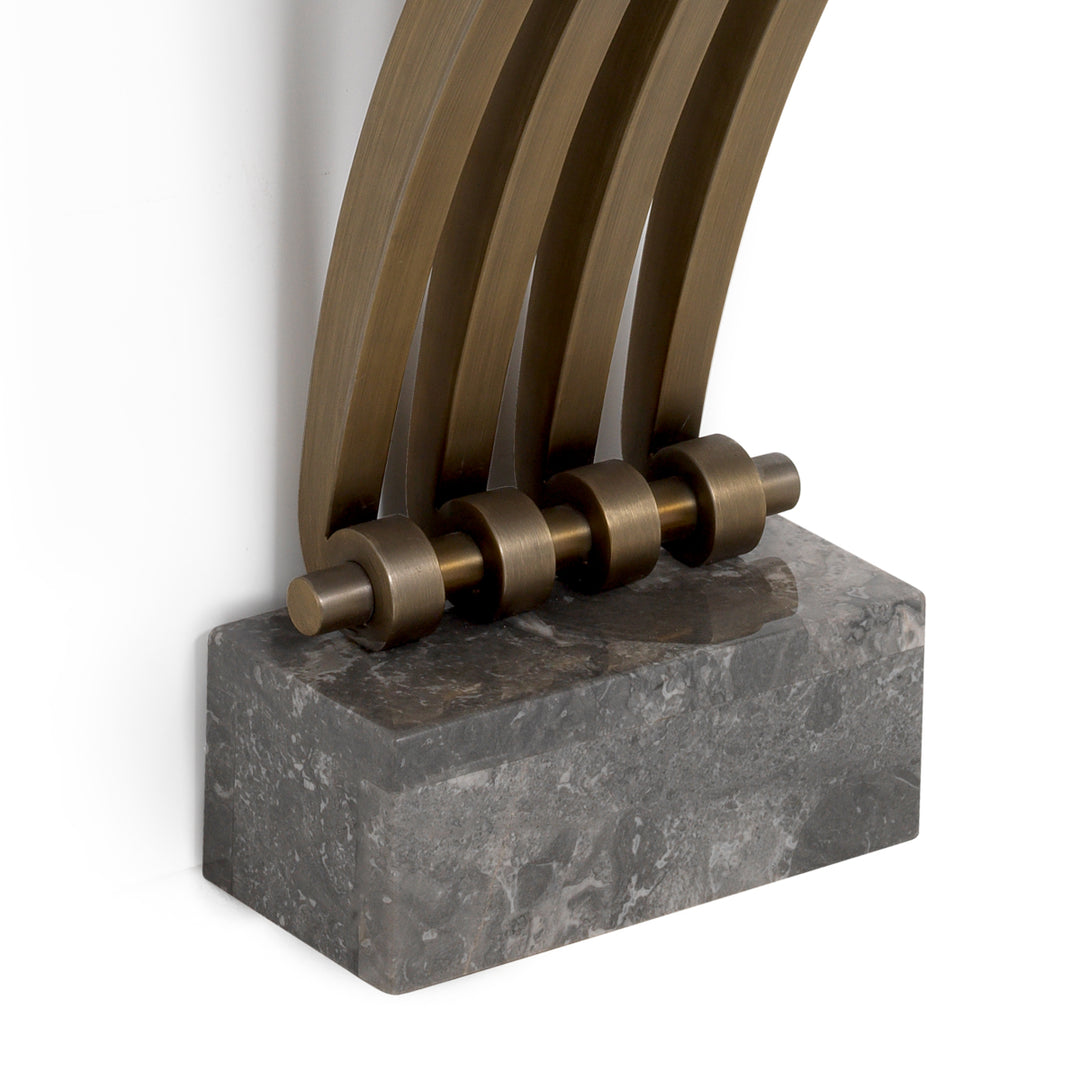 Eichholtz Consoletafel Renaissance Brushed Brass Grijs Marmer