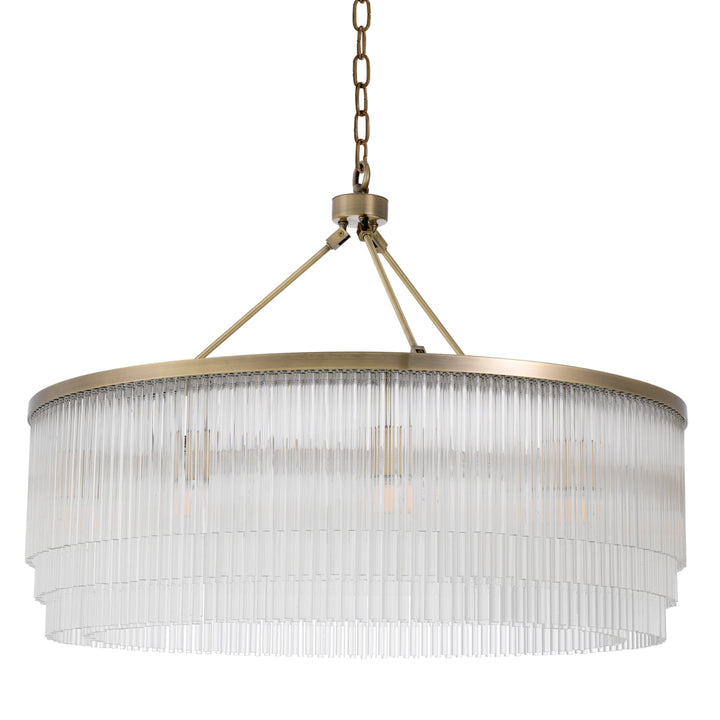 Eichholtz Chandelier Hector L Light Brushed Brass Clear Glass