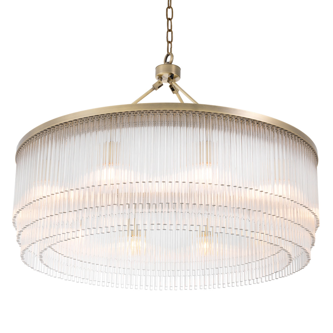 Eichholtz Chandelier Hector L Light Brushed Brass Clear Glass