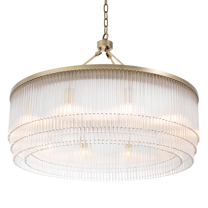 Eichholtz Chandelier Hector L Light Brushed Brass Clear Glass
