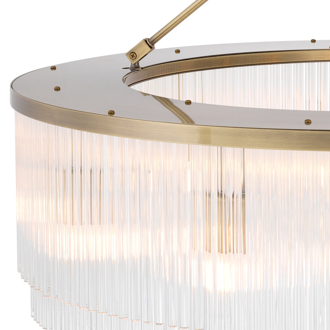 Eichholtz Chandelier Hector L Light Brushed Brass Clear Glass