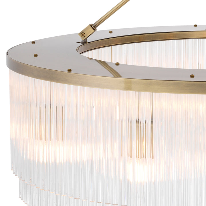 Eichholtz Chandelier Hector L Light Brushed Brass Clear Glass