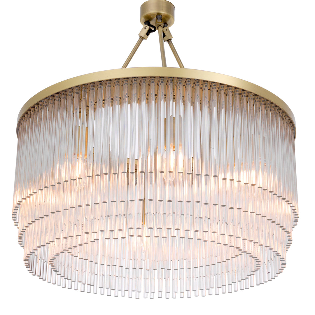 Eichholtz Chandelier Hector S Light Brushed Brass Clear Glass