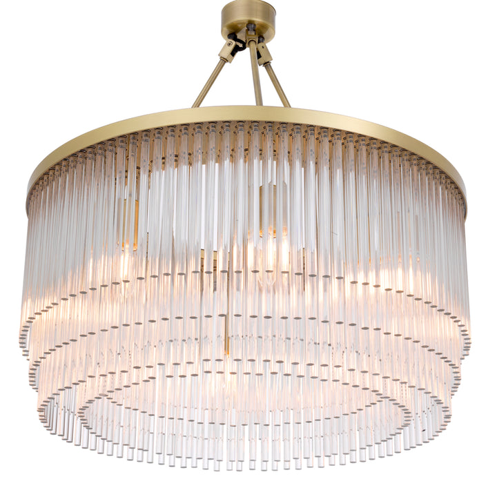 Eichholtz Chandelier Hector S Light Brushed Brass Clear Glass