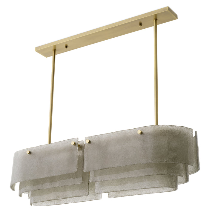 Eichholtz Chandelier Joy of Light Light Brushed Brass Hand Blown Glass