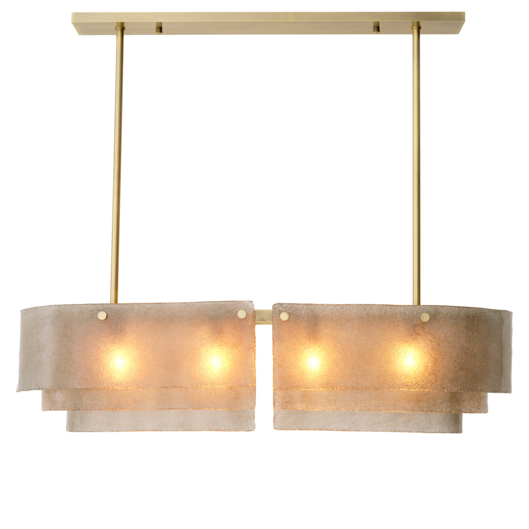 Eichholtz Chandelier Joy of Light Light Brushed Brass Hand Blown Glass