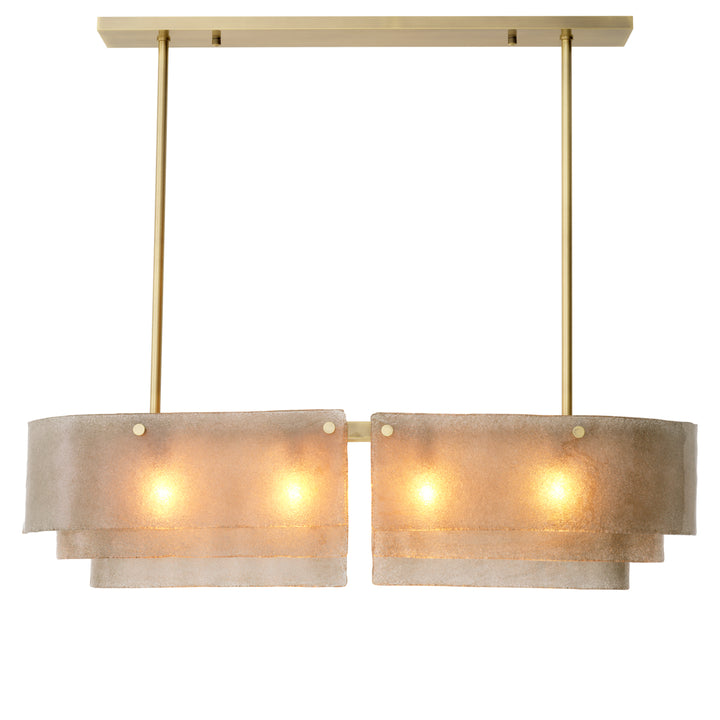 Eichholtz Chandelier Joy of Light Light Brushed Brass Hand Blown Glass
