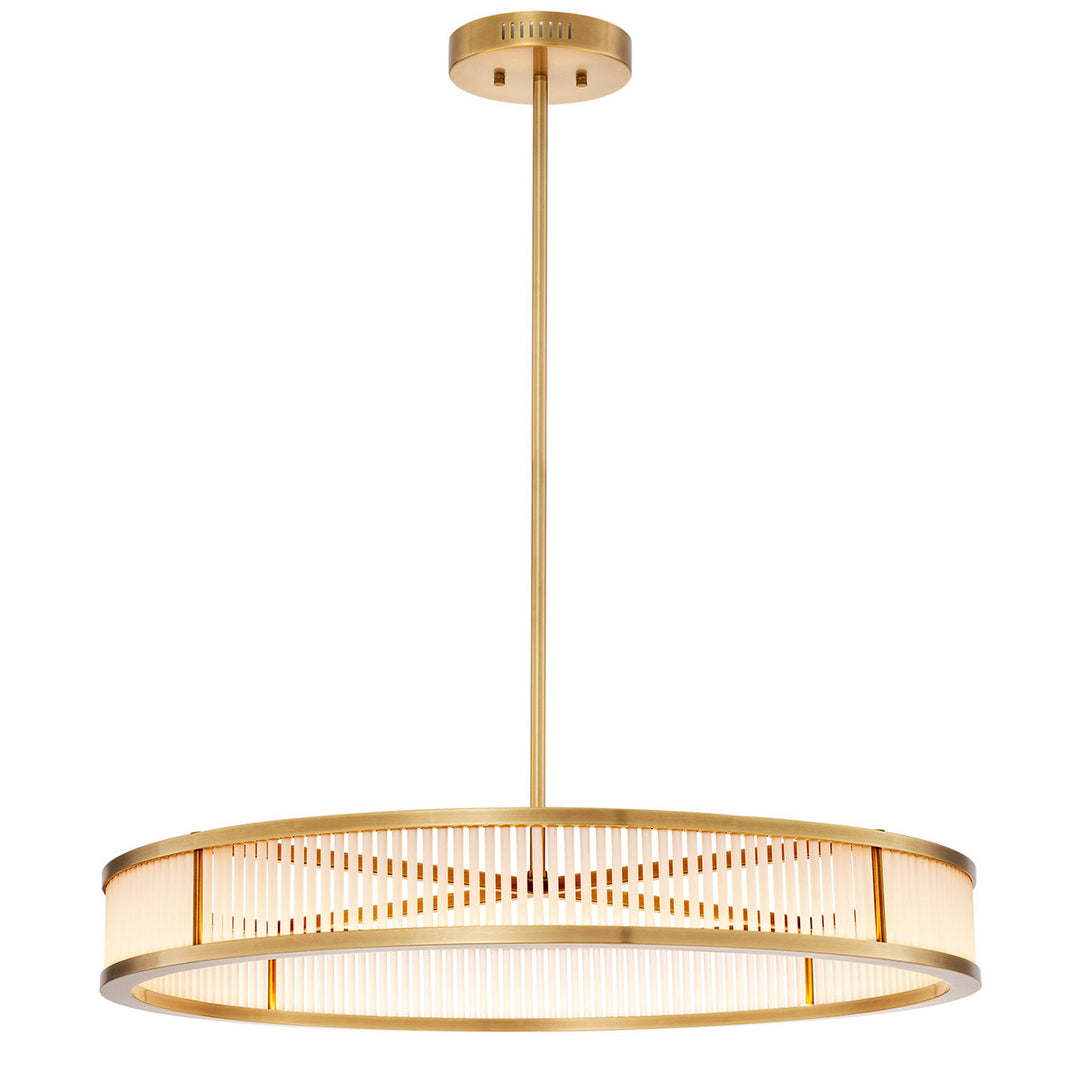 Eichholtz Kroonluchter Thibaud L Antique Brass Frosted Glass