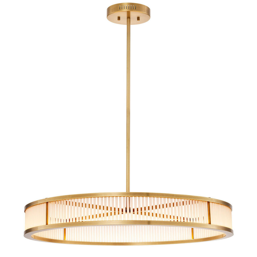 Eichholtz Kroonluchter Thibaud L Antique Brass Frosted Glass