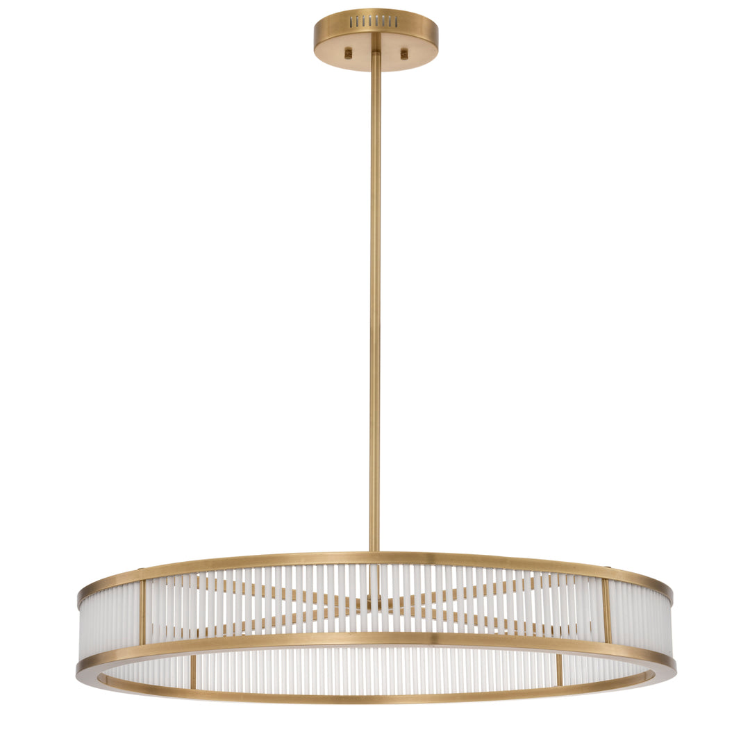 Eichholtz Kroonluchter Thibaud L Antique Brass Frosted Glass