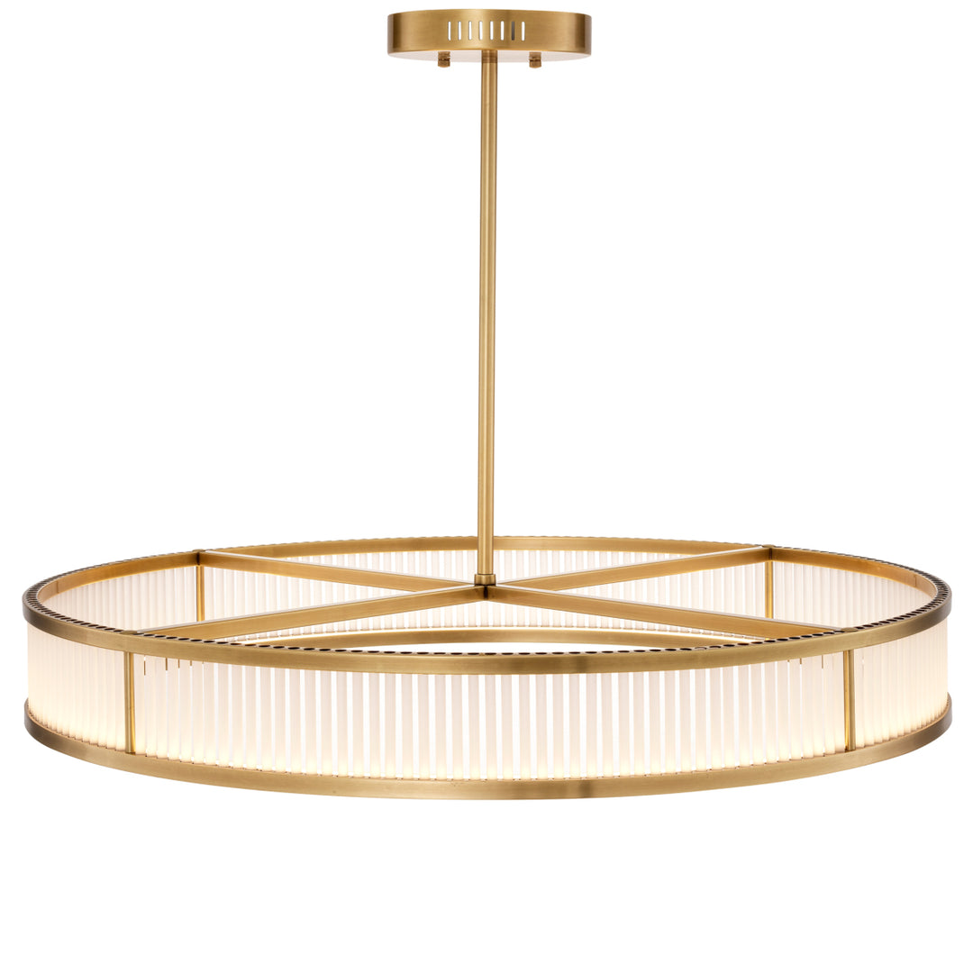 Eichholtz Kroonluchter Thibaud L Antique Brass Frosted Glass