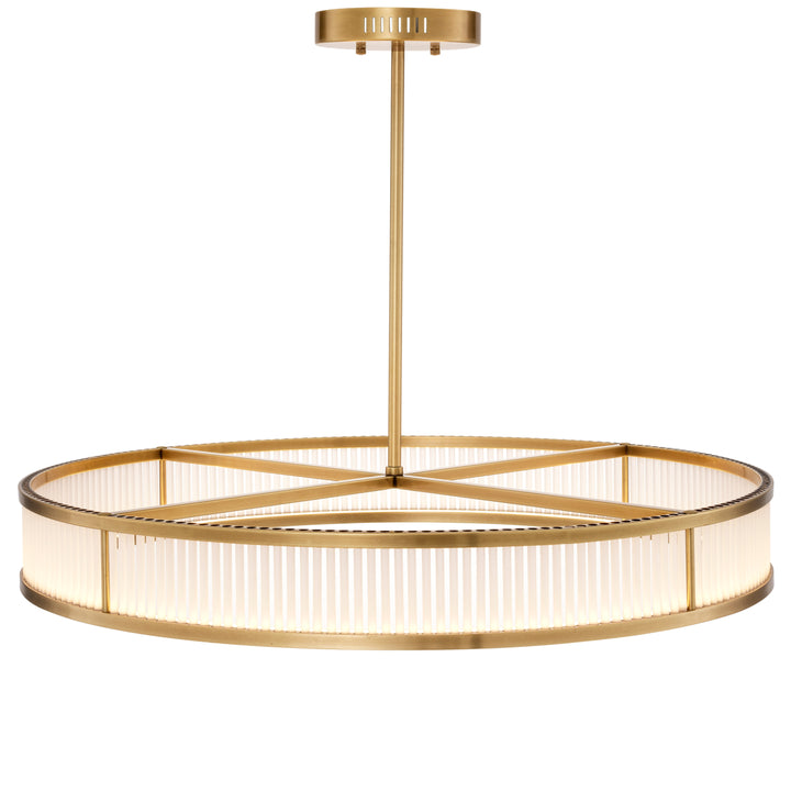Eichholtz Kroonluchter Thibaud L Antique Brass Frosted Glass