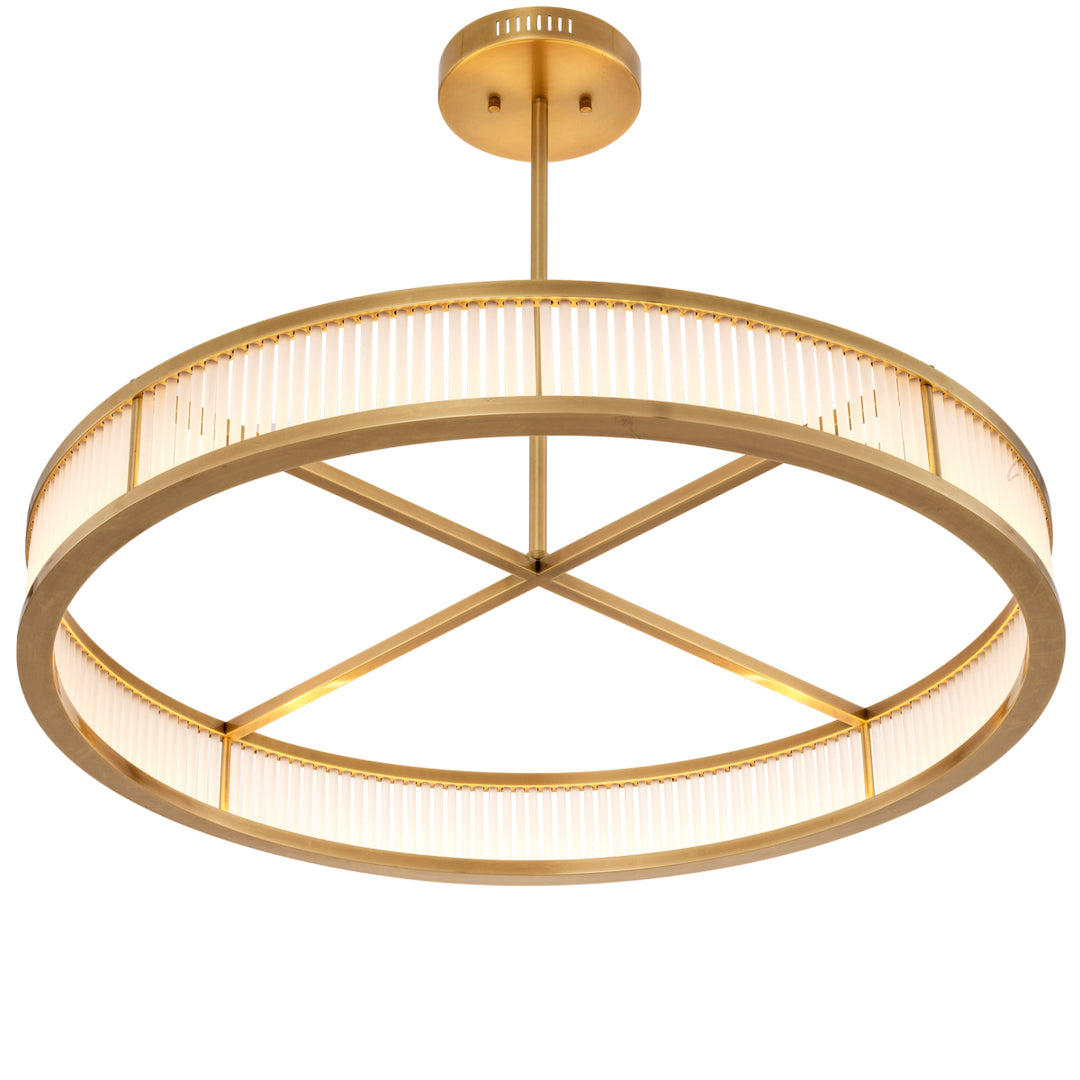 Eichholtz Kroonluchter Thibaud L Antique Brass Frosted Glass