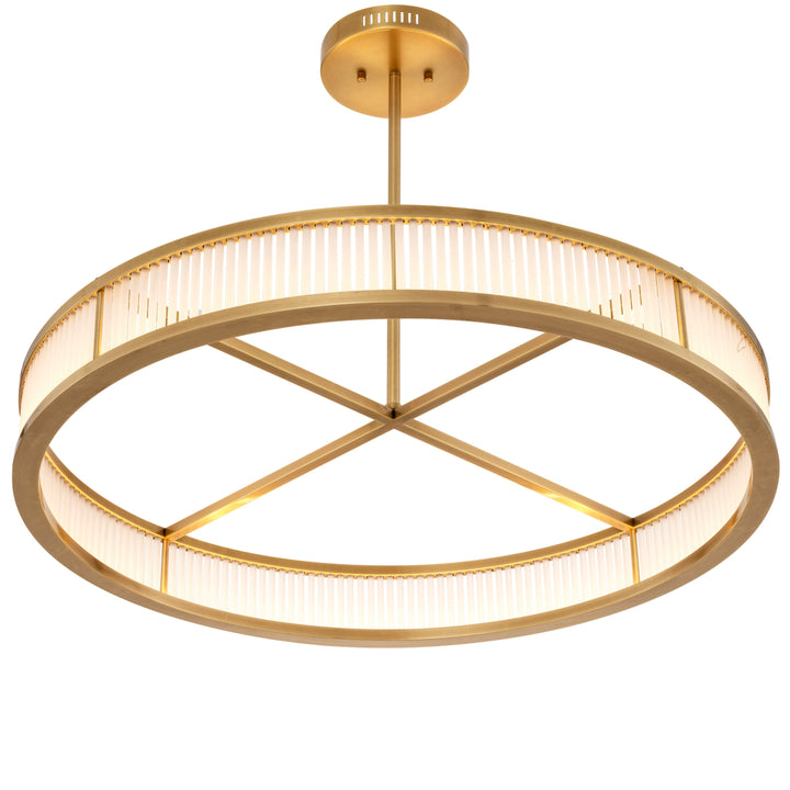 Eichholtz Kroonluchter Thibaud L Antique Brass Frosted Glass