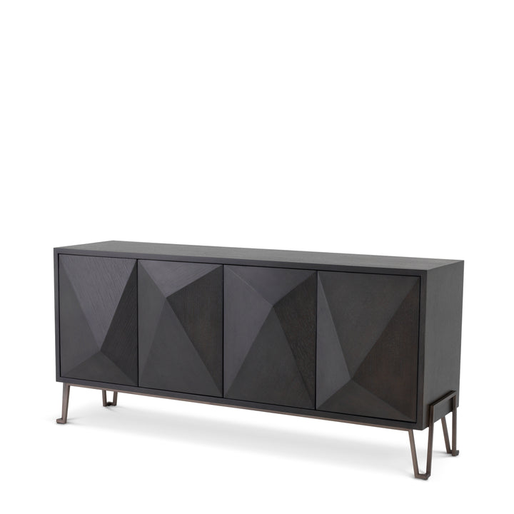 Eichholtz Dressoir Highland Charcoal Brown Oak Medium Bronze
