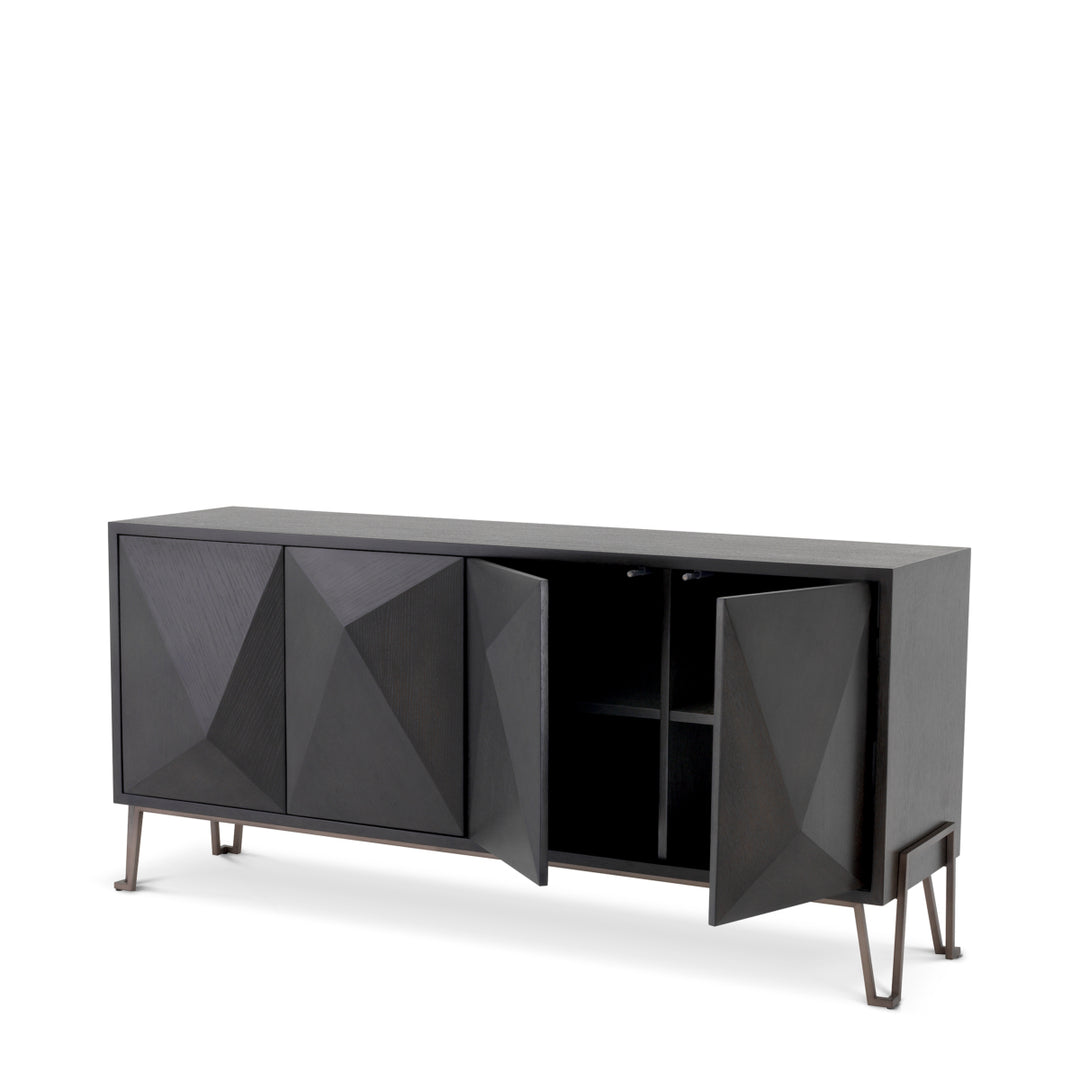 Eichholtz Dressoir Highland Charcoal Brown Oak Medium Bronze