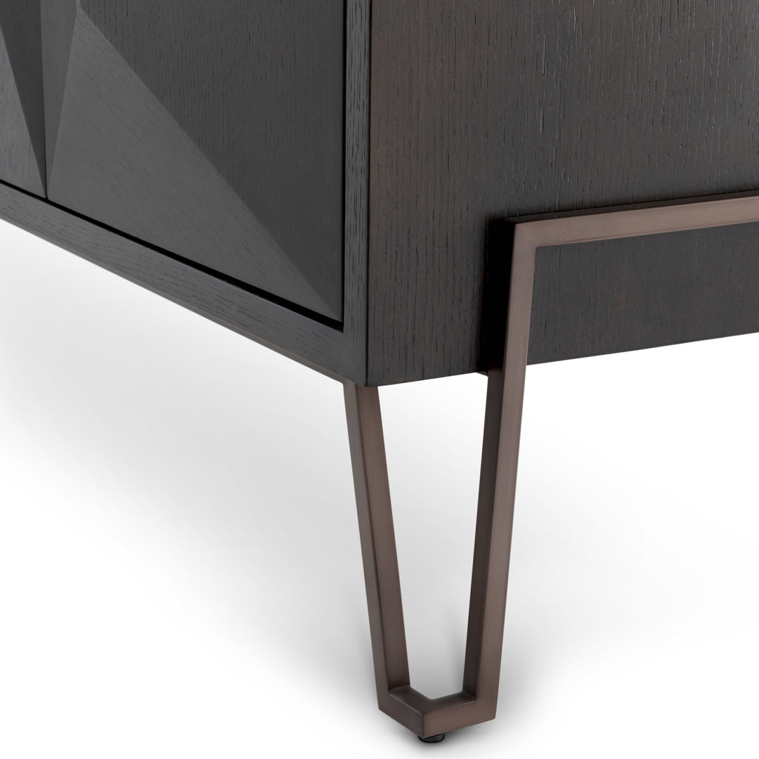 Eichholtz Dressoir Highland Charcoal Brown Oak Medium Bronze