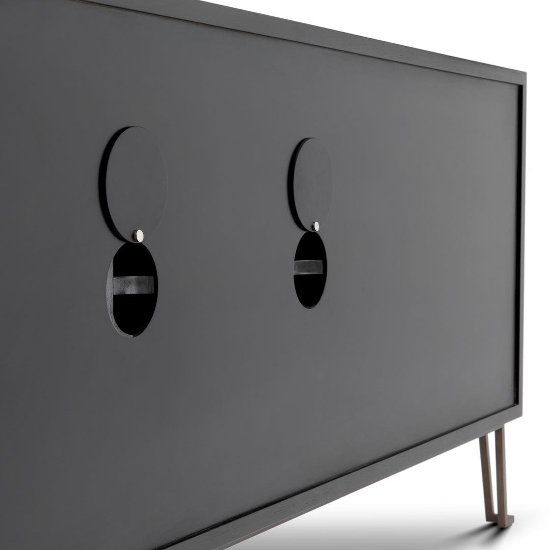 Eichholtz Dressoir Highland Charcoal Brown Oak Medium Bronze