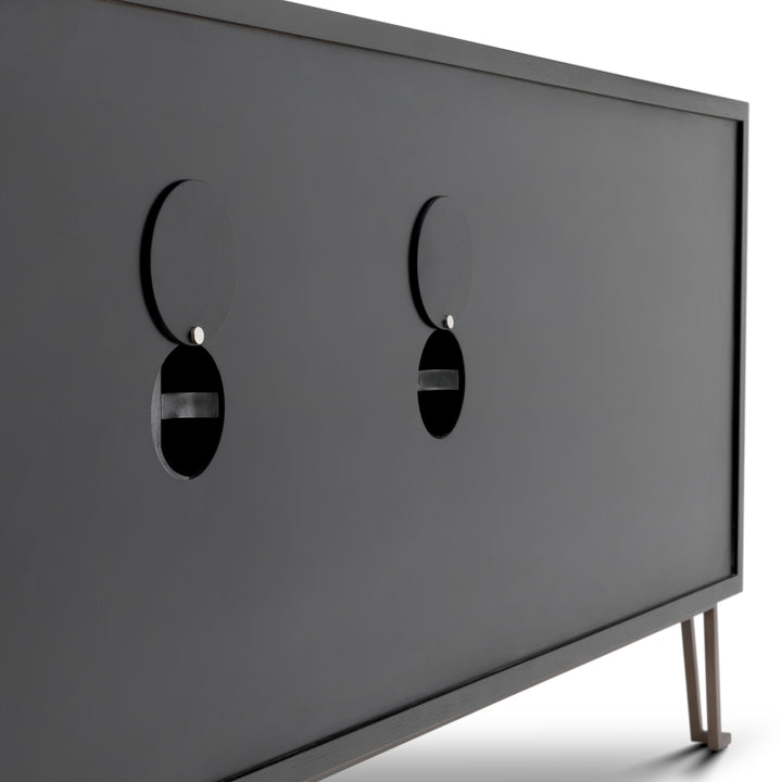Eichholtz Dressoir Highland Charcoal Brown Oak Medium Bronze