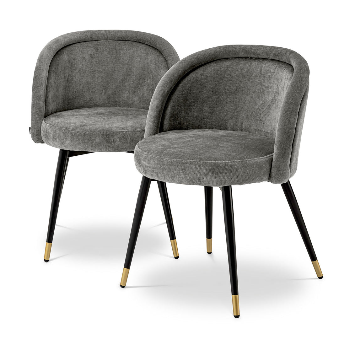Eichholtz Eetkamerstoel Chloé Set van 2 Clarck Grey