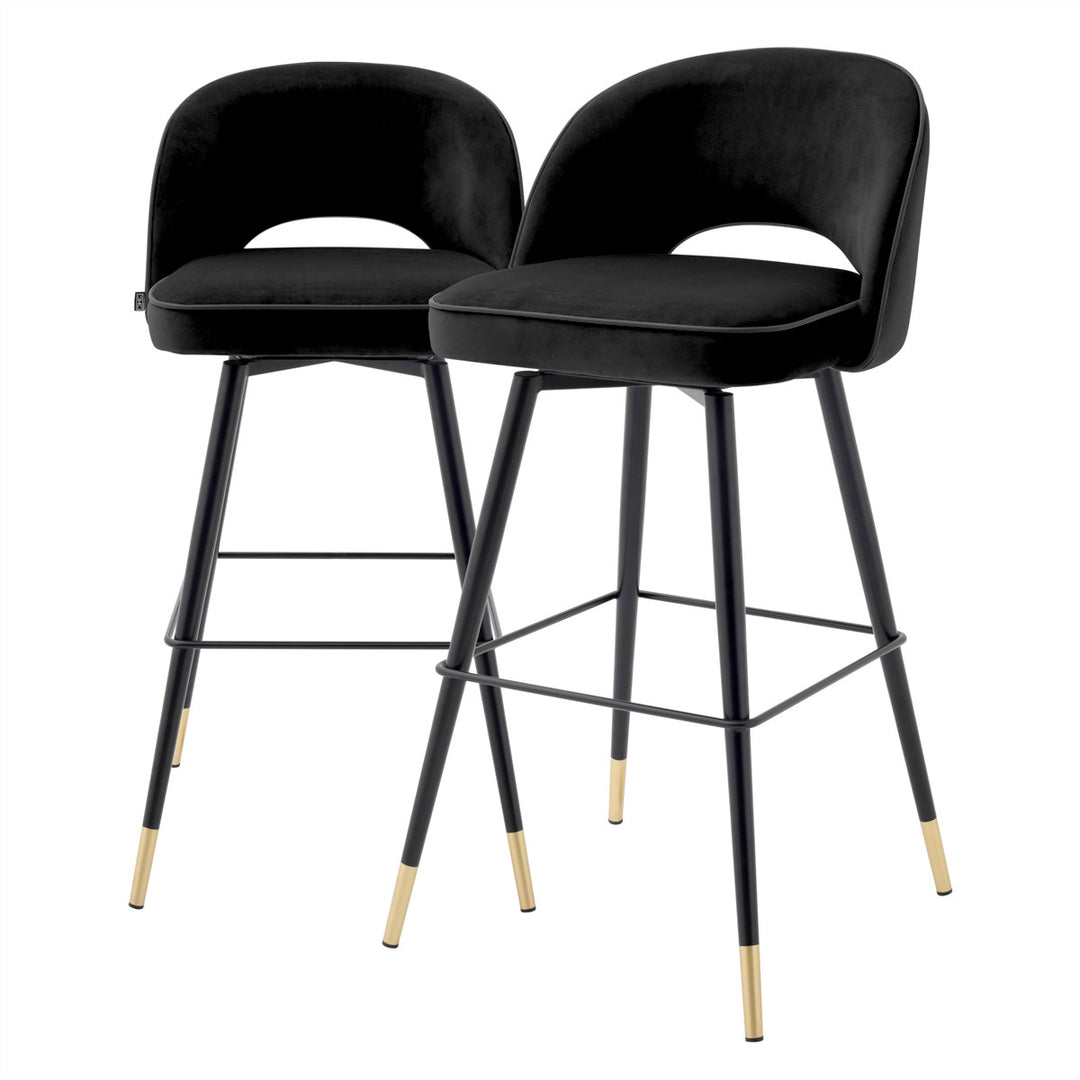 Eichholtz Barkruk Cliff Zwart Set van 2