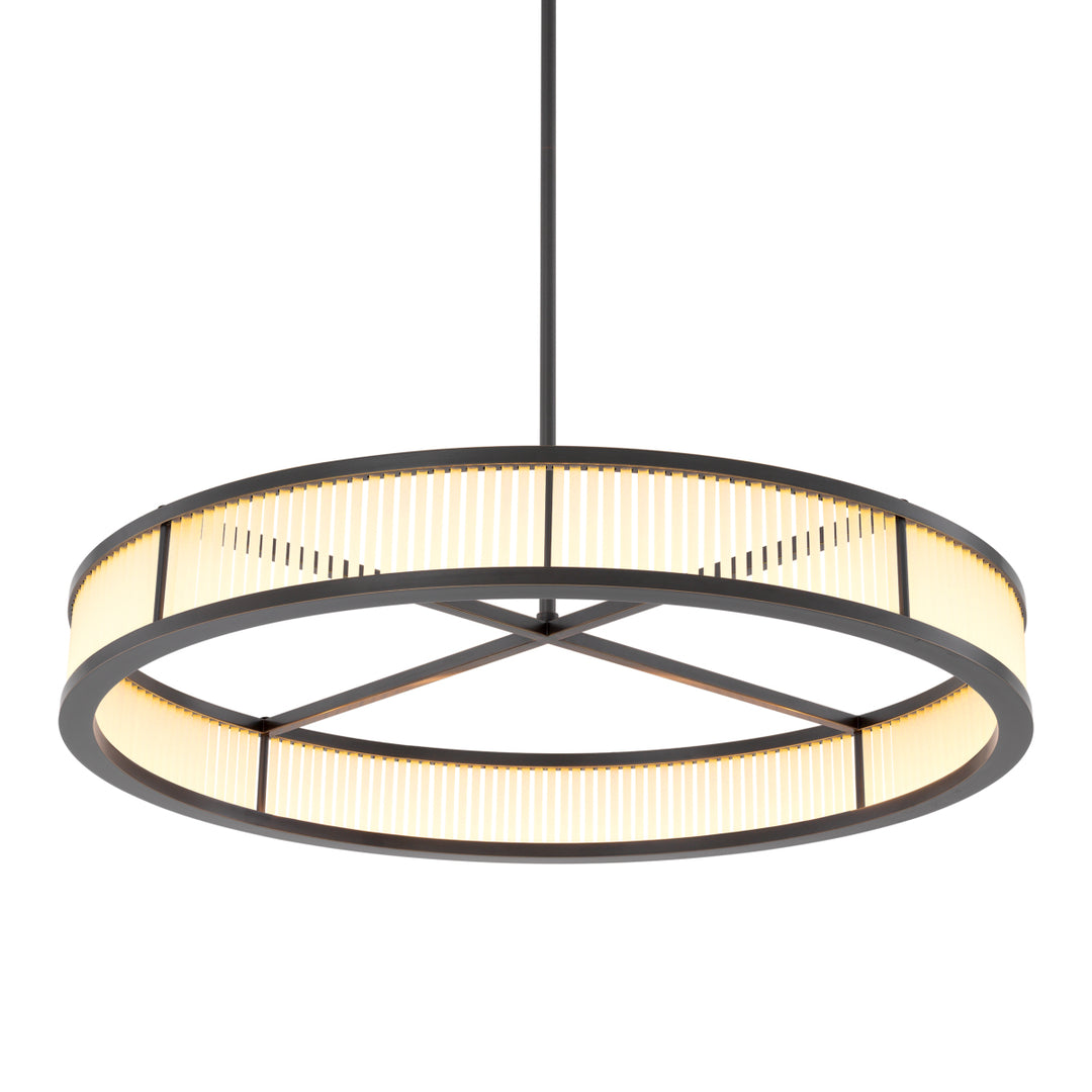 Eichholtz Kroonluchter Thibaud L Bronze Highlight Frosted Glass