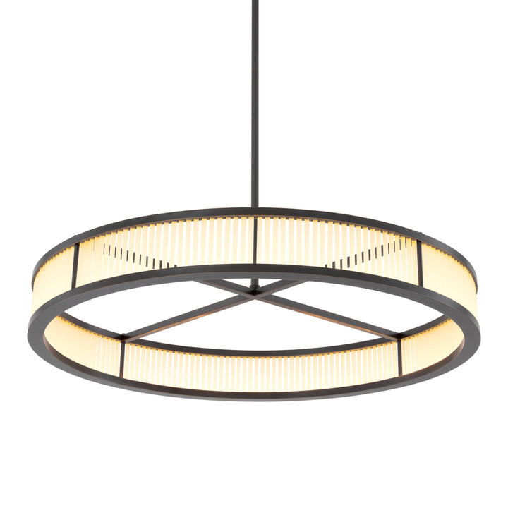 Eichholtz Kroonluchter Thibaud L Bronze Highlight Frosted Glass
