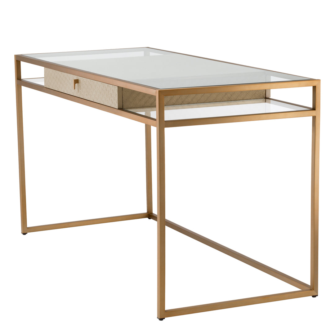 Eichholtz Bureau Napa Valley Woven Washed Oak Brushed Brass