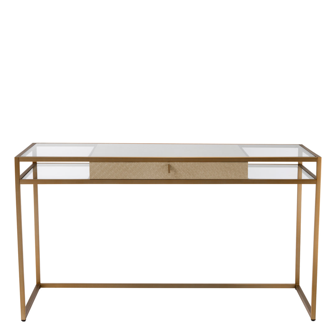 Eichholtz Bureau Napa Valley Woven Washed Oak Brushed Brass