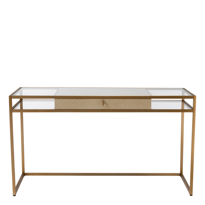 Eichholtz Bureau Napa Valley Woven Washed Oak Brushed Brass