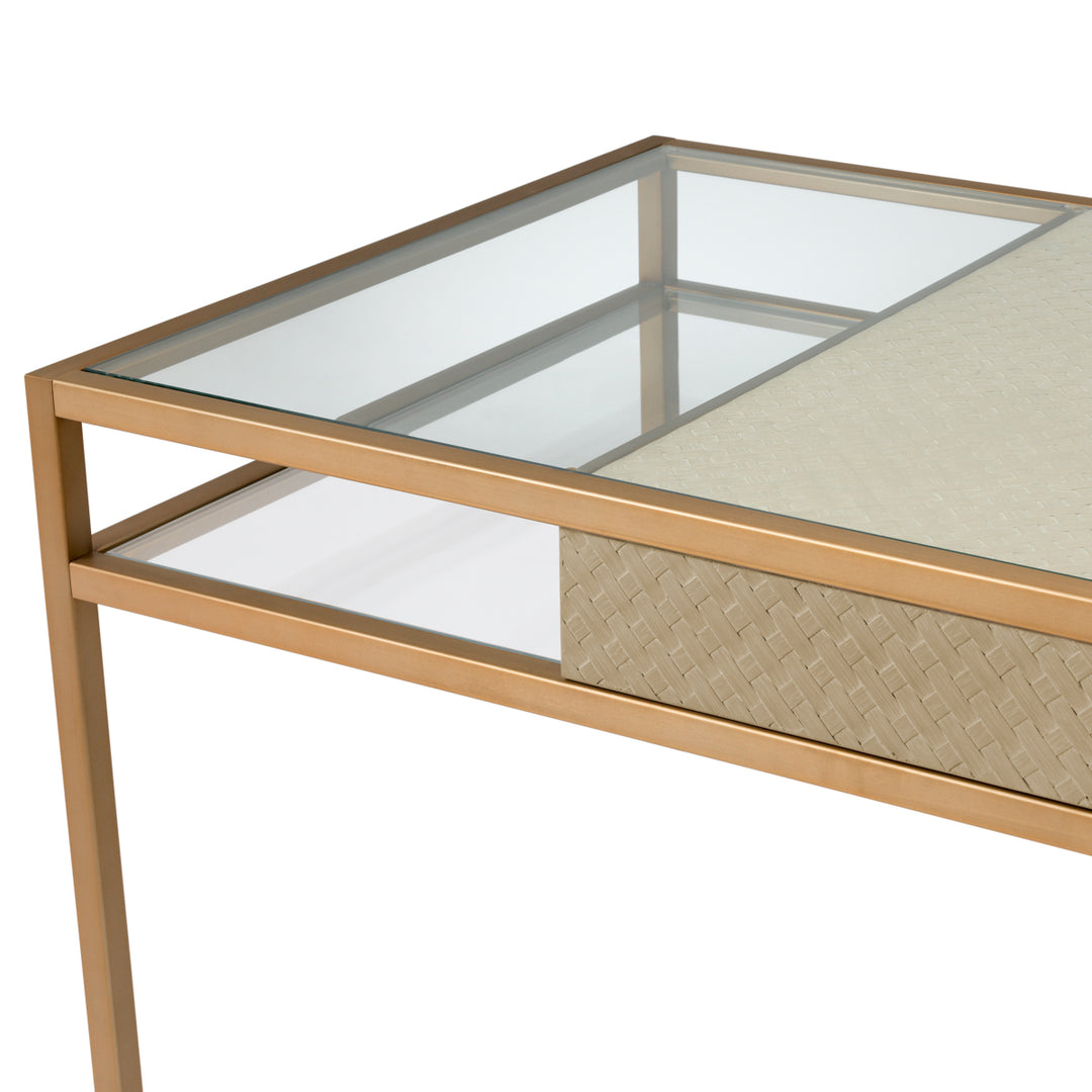 Eichholtz Bureau Napa Valley Woven Washed Oak Brushed Brass