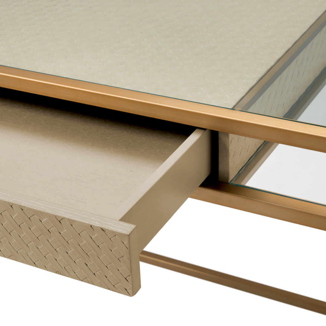 Eichholtz Bureau Napa Valley Woven Washed Oak Brushed Brass