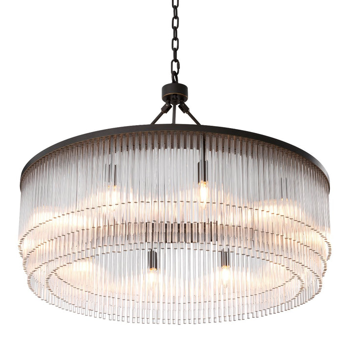 Eichholtz Chandelier Hector L Bronze Highlight Clear Glass