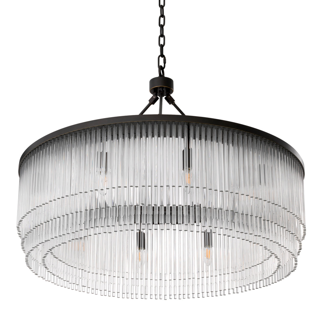 Eichholtz Chandelier Hector L Bronze Highlight Clear Glass