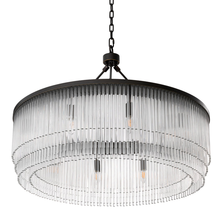 Eichholtz Chandelier Hector L Bronze Highlight Clear Glass