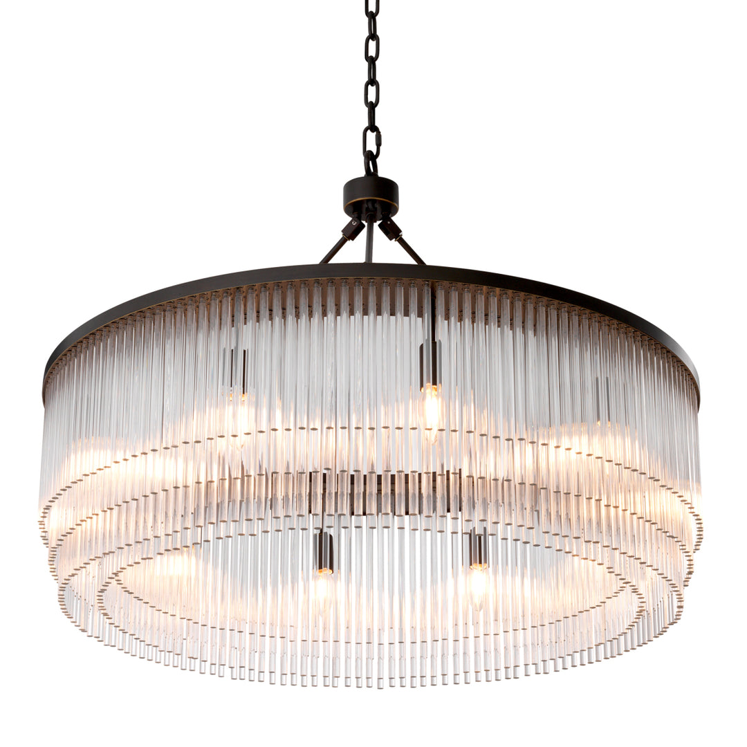 Eichholtz Chandelier Hector L Bronze Highlight Clear Glass