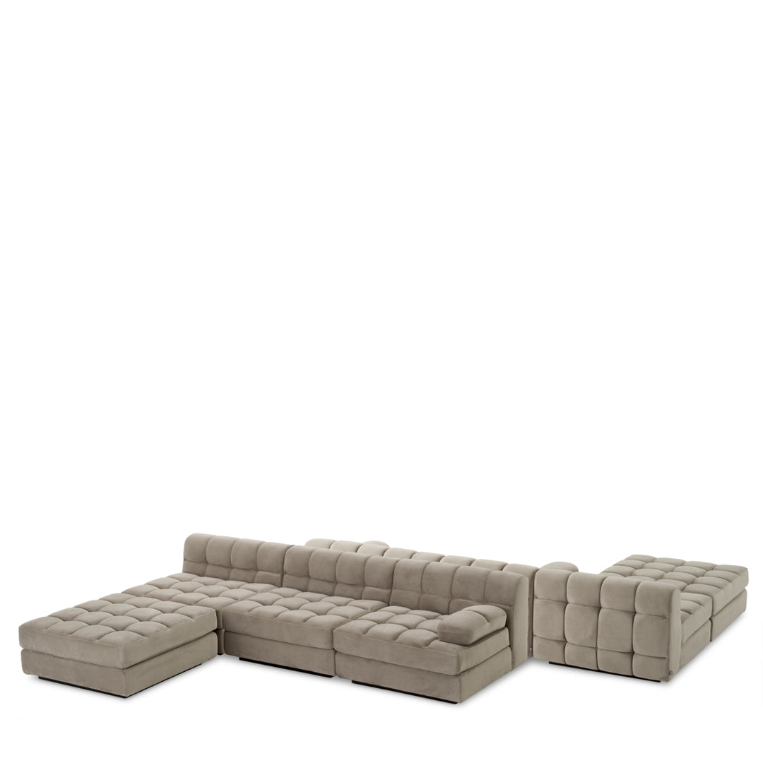 Eichholtz Modulaire Bank Dean midden Savona Greige Velvet