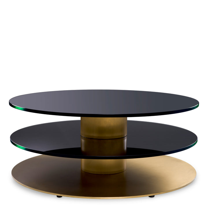 Eichholtz Salontafel Dorado Brushed Brass Black Glass