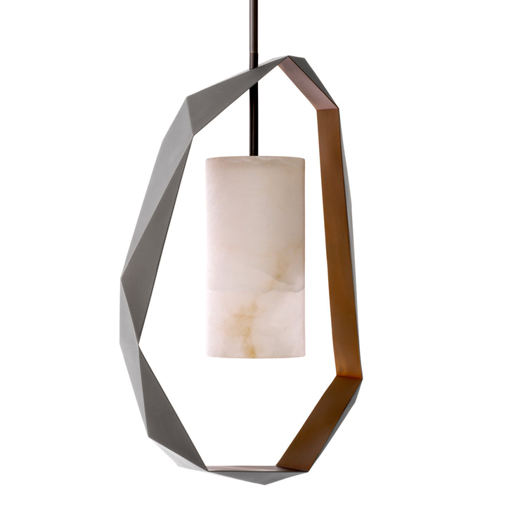 Eichholtz Kroonluchter Santos Gunmetal Antique Brass Alabaster