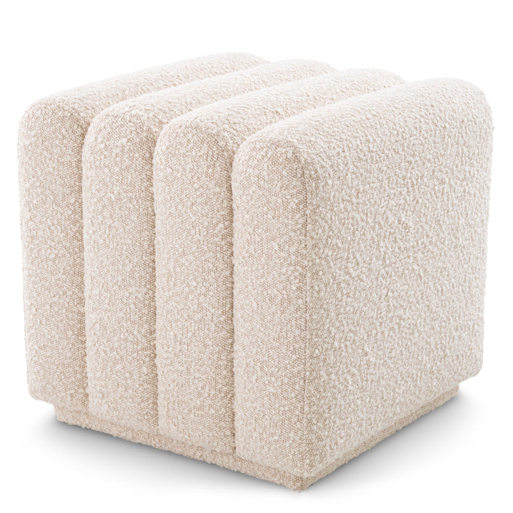 Eichholtz Poef Bente Bouclé Cream – afbeelding 1
