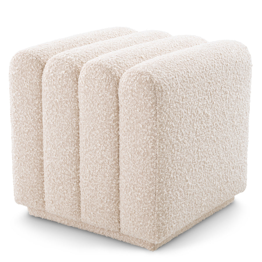 Eichholtz Poef Bente Bouclé Cream – afbeelding 1